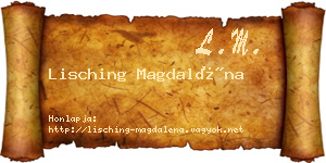 Lisching Magdaléna névjegykártya
